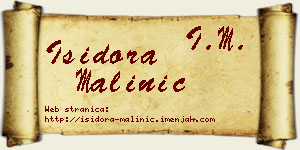Isidora Malinić vizit kartica
